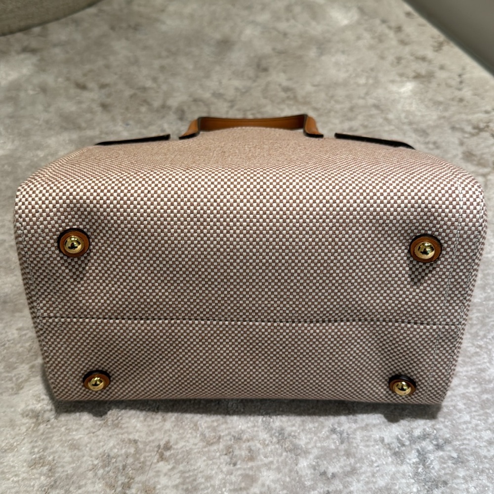 Valentino Tan and Cream Satchel with Structured Design - Picture 6 of 10
